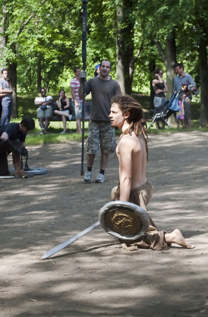 Un gladiateur tombé au sol ...